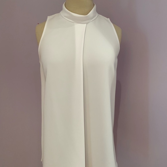 Theory Tops - Theory mock neck white blouse with side slits